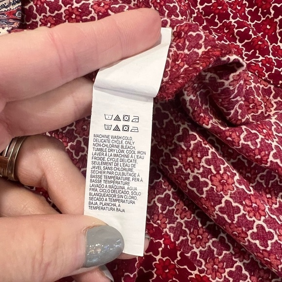 Lucky Brand Rayon Multicolor Long Sleeve Blouse - Picture 13 of 14